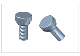 3D Bolt with threads and knurling