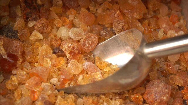 Trade in natural frankincense at bazaar