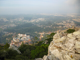 Naklejka premium 01 12 2015 sintra Portugal Moorish castle .portuguese Landmark