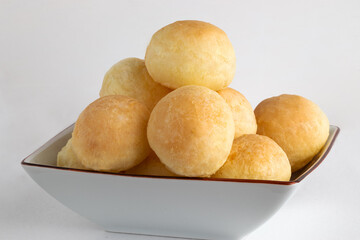 Typical Brazilian snack known as pão de queijo (cheese bread).