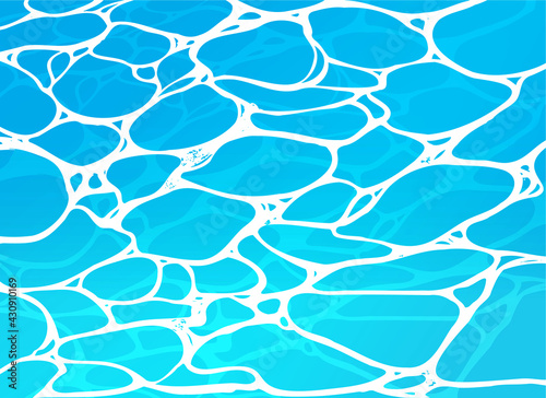 美しく揺れる波のイラスト 透明で透き通った海 Poster Pomme