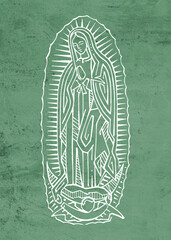 Digital illustration of Our Lady of Guadalupe