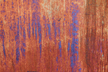 Corrosion of rust on steel plates, abstract background.