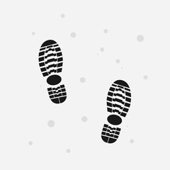 vector of black boot track simple flat illustration