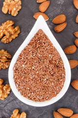 Food containing vitamins and minerals, healthy nutrition concept