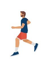 Fototapeta na wymiar A man running. Simple flat illustration
