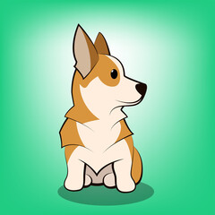 Cute Cartoon Vector Illustration of a corgi dog