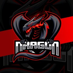 dragon character mascot e-sport logo design