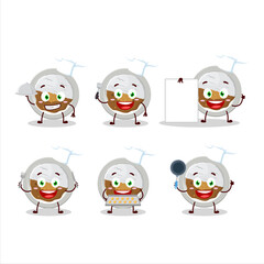 Cartoon character of coco ichibanya curry with various chef emoticons