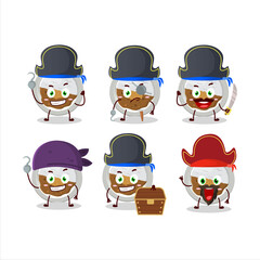 Cartoon character of coco ichibanya curry with various pirates emoticons