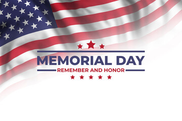 Memorial day card with flag and text - 430916731