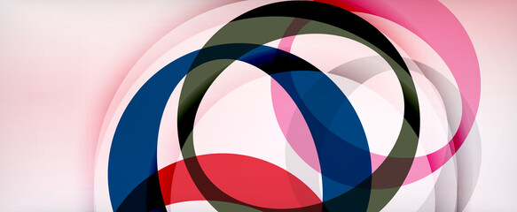 Obraz premium Ring geometric shapes, o letter repetition wallpaper. Abstract background for business or technology presentations, internet posters or web brochure covers