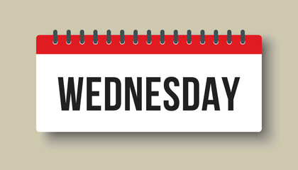 Vector icon page calendar, day of week Wednesday