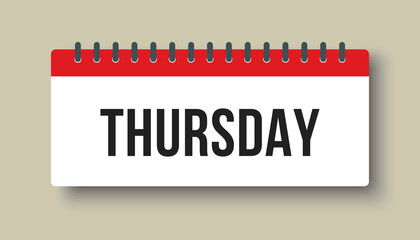 Vector icon page calendar, day of week Thursday