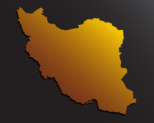 Obraz premium Silhouette Iran in golden style, creative country