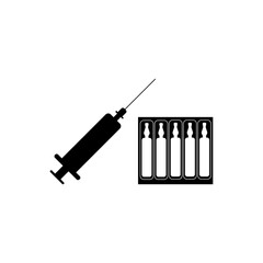 Injection and five ampoules icon. eps ten