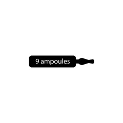 Nine ampoules icon. Medical sign eps ten
