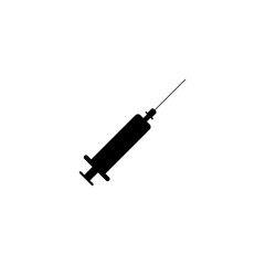 Syringe black icon. Medical sign eps ten
