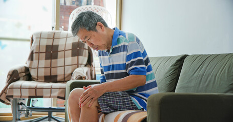 elder man has knee pain