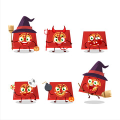 Halloween expression emoticons with cartoon character of pizza box