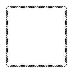 square frame with meander pattern. greek fret repeated motif. greek key. black meandros decorative border on transparent background. classic ornament. vector template