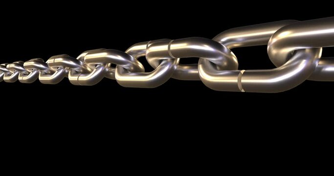 Chain Breaking in Motion. 3d Rendering. Alpha Channel is included.