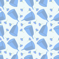 Menstrual cup seamless pattern ilustration.Graet for any Print.