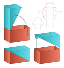 Box packaging die cut template design. 3d mock-up