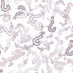 Quiz seamless pattern. Question marks, doubt, faq