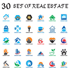 set of real estate vector , set of building logo