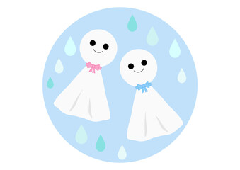6月　てるてる坊主　梅雨　アイコン