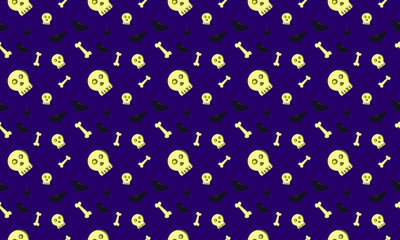 Vector seamless pattern halloween bacground with skull theme . For background