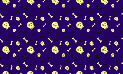 Vector seamless pattern halloween bacground with skull theme . For background