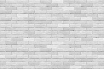 White brick wall texture background for wallpaper, graphic web design, 3D, game. Realistic seamless pattern.