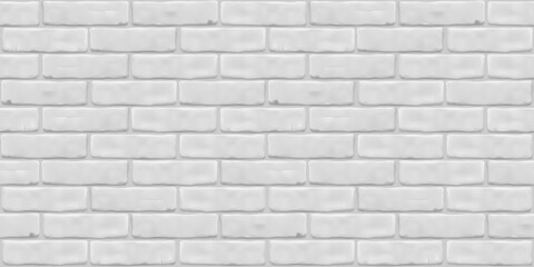 Obraz premium Texture white brick wall for exterior, interior, website, background, graphic design. illustration. Seamless pattern. Photorealistic close up.