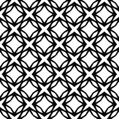 Fototapeta premium Geometric vector pattern with triangular elements. Seamless abstract ornament for wallpapers and backgrounds. Black and white colors. 