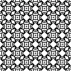 Geometric vector pattern with triangular elements. Seamless abstract ornament for wallpapers and backgrounds. Black and white colors. 