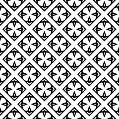  Geometric vector pattern with triangular elements. Seamless abstract ornament for wallpapers and backgrounds. Black and white colors. 