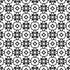  Geometric vector pattern with triangular elements. Seamless abstract ornament for wallpapers and backgrounds. Black and white colors. 