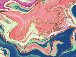 Creative hand-painted illustration for wall decoration, postcard cover design or brochure design. Abstract background. Paint strokes on the canvas. Blurred colors. The texture of the canvas.