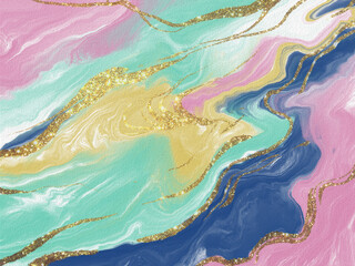 Creative hand-painted illustration for wall decoration, postcard cover design or brochure design. Abstract background. Paint strokes on the canvas. Blurred colors. The texture of the canvas.