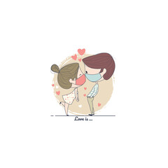 girl and boy kiss in covid 19 time period
