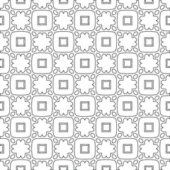 Geometric vector pattern with triangular elements. Seamless abstract ornament for wallpapers and backgrounds. Black and white colors. 