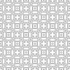Geometric vector pattern with triangular elements. Seamless abstract ornament for wallpapers and backgrounds. Black and white colors. 