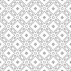 Geometric vector pattern with triangular elements. Seamless abstract ornament for wallpapers and backgrounds. Black and white colors. 