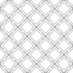 Geometric vector pattern with triangular elements. Seamless abstract ornament for wallpapers and backgrounds. Black and white colors. 