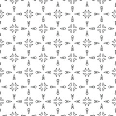 Geometric vector pattern with triangular elements. Seamless abstract ornament for wallpapers and backgrounds. Black and white colors. 