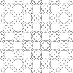 Fototapeta premium Geometric vector pattern with triangular elements. Seamless abstract ornament for wallpapers and backgrounds. Black and white colors. 