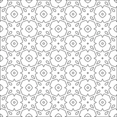 Geometric vector pattern with triangular elements. Seamless abstract ornament for wallpapers and backgrounds. Black and white colors. 