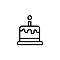 Fototapeta premium birthday cake line icon vector illustration